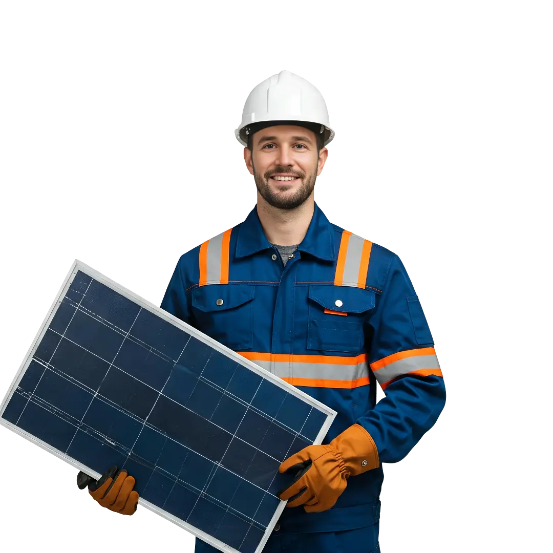 solar pannel in hand